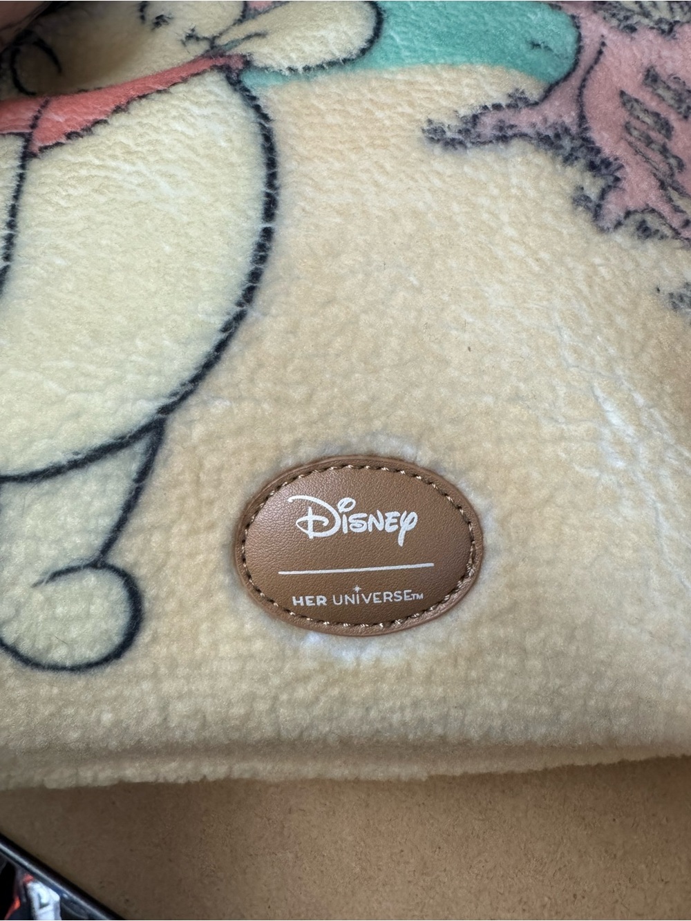 Her Universe Disney Winnie the Pooh Sherpa Tote in Cream, Peach & Mint - Picture 3 of 6
